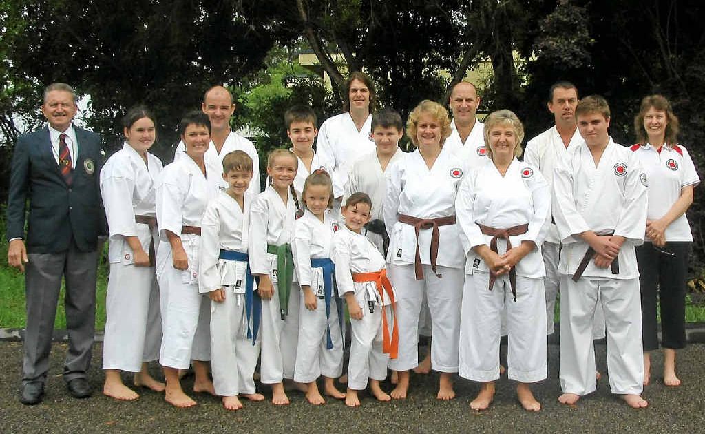 Members of the Gympie Karate Club with Noel Turner (far left) celebrate after a successful team trip to compete in Pomona. Members of the Gympie Karate Club with Noel Turner (far left) celebrate after a successful team trip to compete in Pomona.